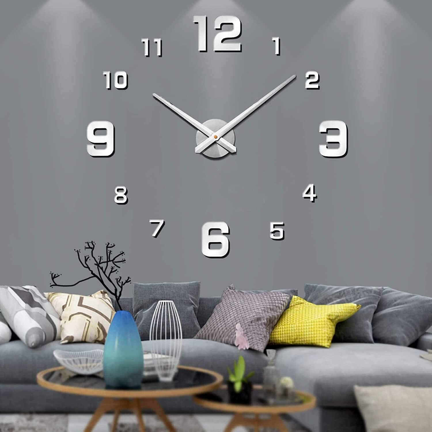 Moderne Oversized Wandklok – Decoratieve Grote Klok voor Woonkamer, Keuken en Kantoor