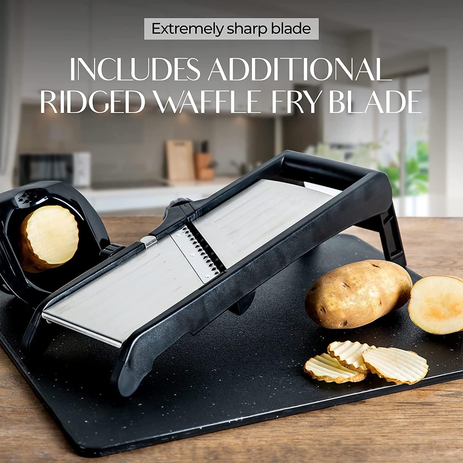 Premium Mandoline Groentesnijder | Veilig & Snel Snijden