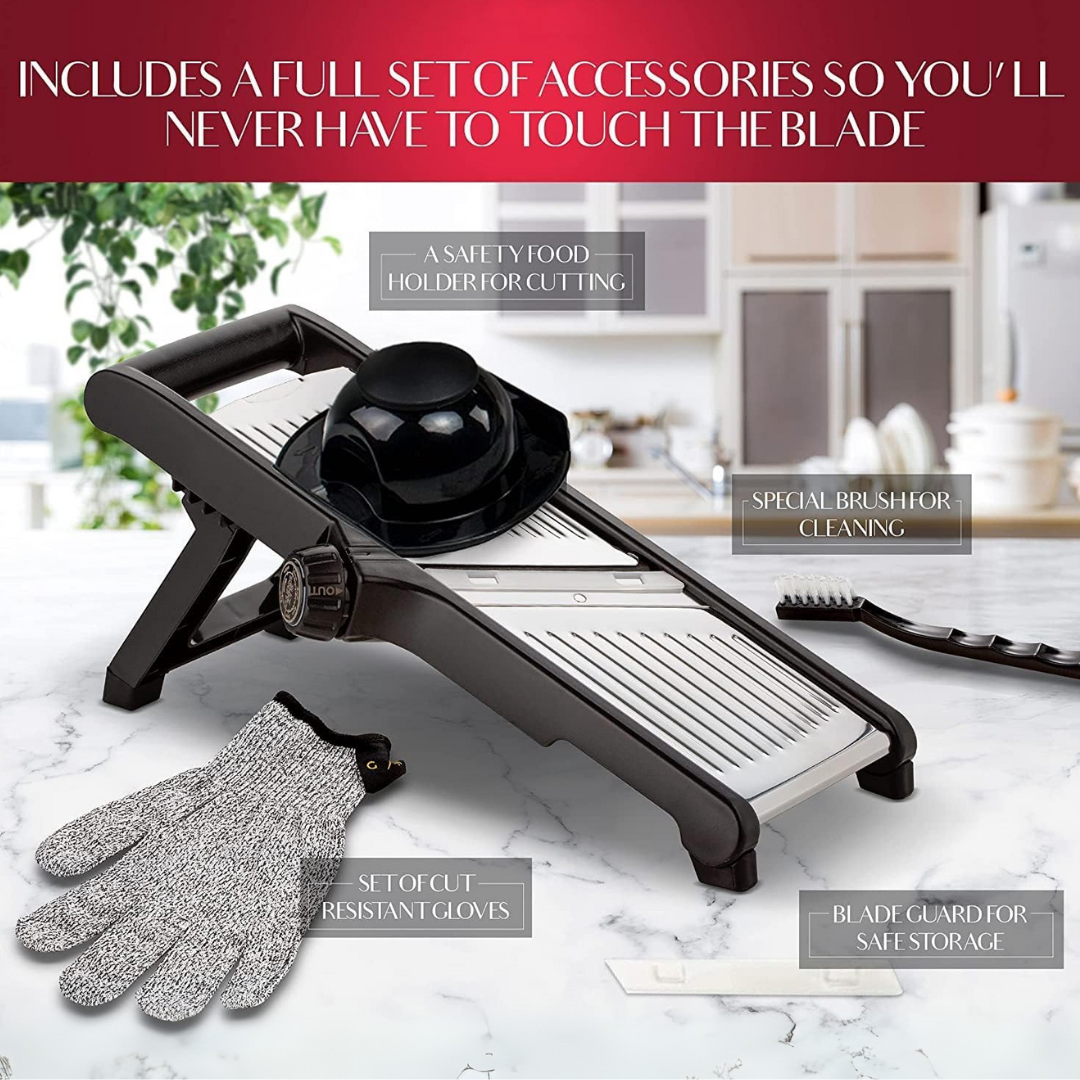 Premium Mandoline Groentesnijder | Veilig & Snel Snijden