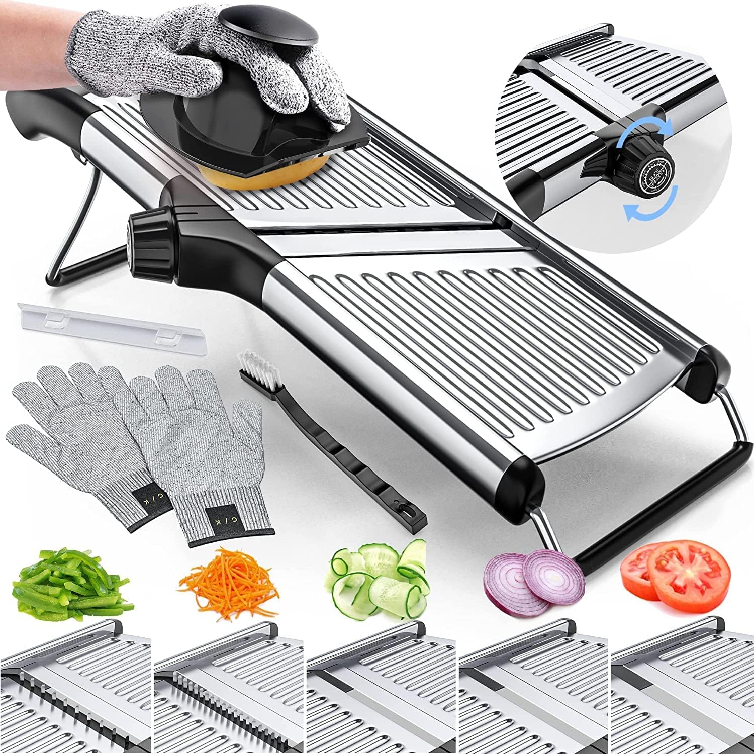 Premium Mandoline Groentesnijder | Veilig & Snel Snijden