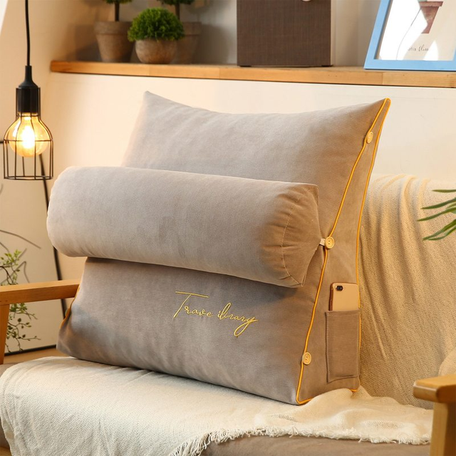 Driehoekig Rugkussen – Ergonomische Rugsteun voor Bed, Bank en Stoel