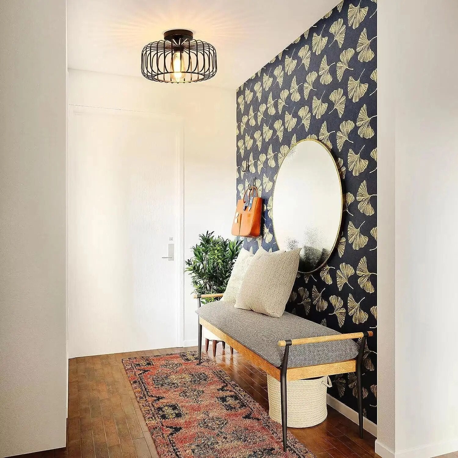 Stijlvolle Moderne Plafondlamp in Vogelkooi Design – Decoratieve Sfeerverlichting voor Woonkamer, Slaapkamer & Hal