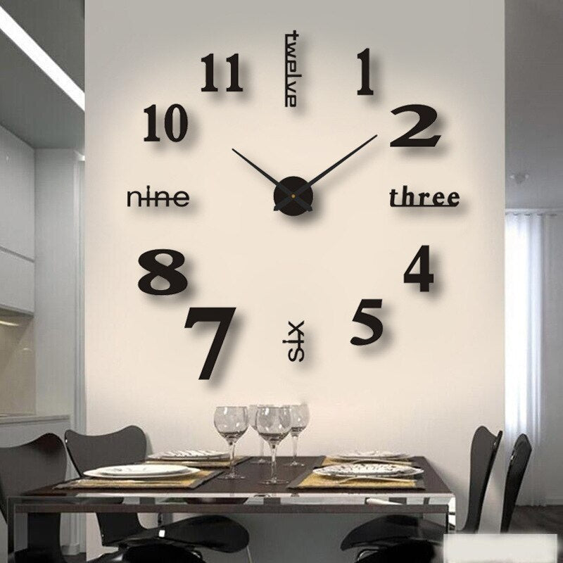 Moderne Oversized Wandklok – Decoratieve Grote Klok voor Woonkamer, Keuken en Kantoor