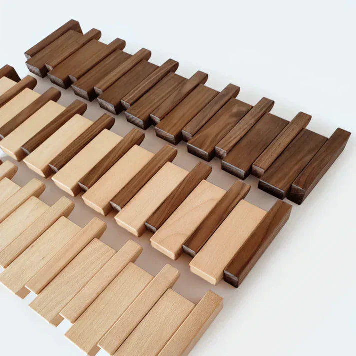 Houten Piano Design Kapstok Met Inklapbare Haken En Scandinavisch Design Voor Een Luxe Entree