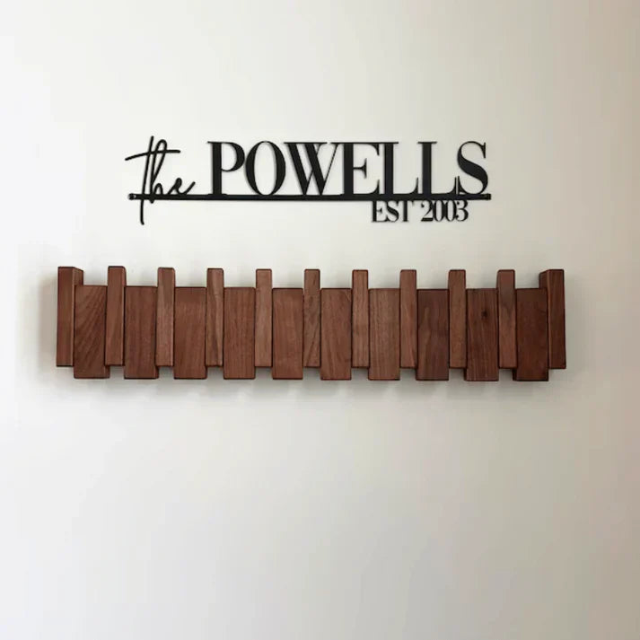 Houten Piano Design Kapstok Met Inklapbare Haken En Scandinavisch Design Voor Een Luxe Entree
