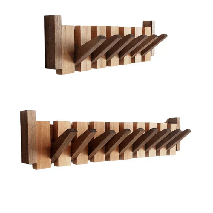 Houten Piano Design Kapstok Met Inklapbare Haken En Scandinavisch Design Voor Een Luxe Entree