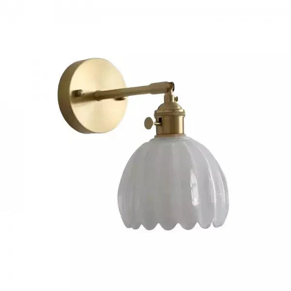 Retro Tulp Bloemenknop Wandlamp van Glas - Vintage Charme voor een Tijdloze Sfeer