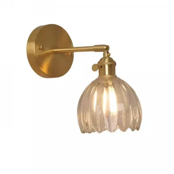 Retro Tulp Bloemenknop Wandlamp van Glas - Vintage Charme voor een Tijdloze Sfeer
