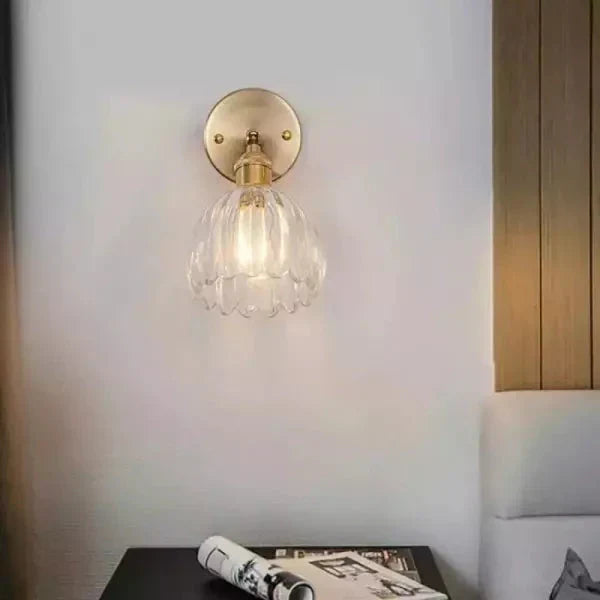 Retro Tulp Bloemenknop Wandlamp van Glas - Vintage Charme voor een Tijdloze Sfeer