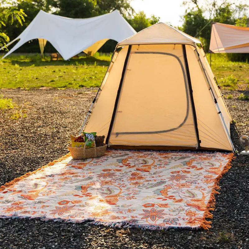 Boho Katoenen Deken Met Bloemenprint Voor Bank Of Bed