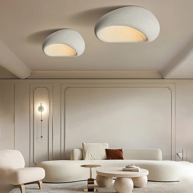 Wabi-Sabi Plafondlamp – Minimalistische Plafondlamp van Synthetische Hars | Zen Stijl & Warm LED Licht