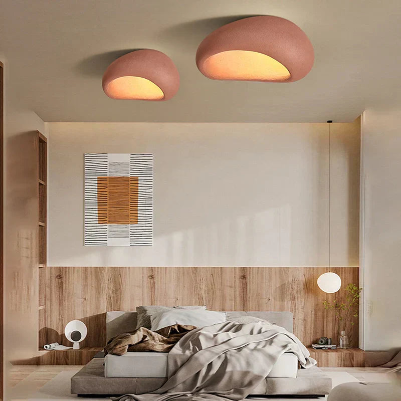 Wabi-Sabi Plafondlamp – Minimalistische Plafondlamp van Synthetische Hars | Zen Stijl & Warm LED Licht