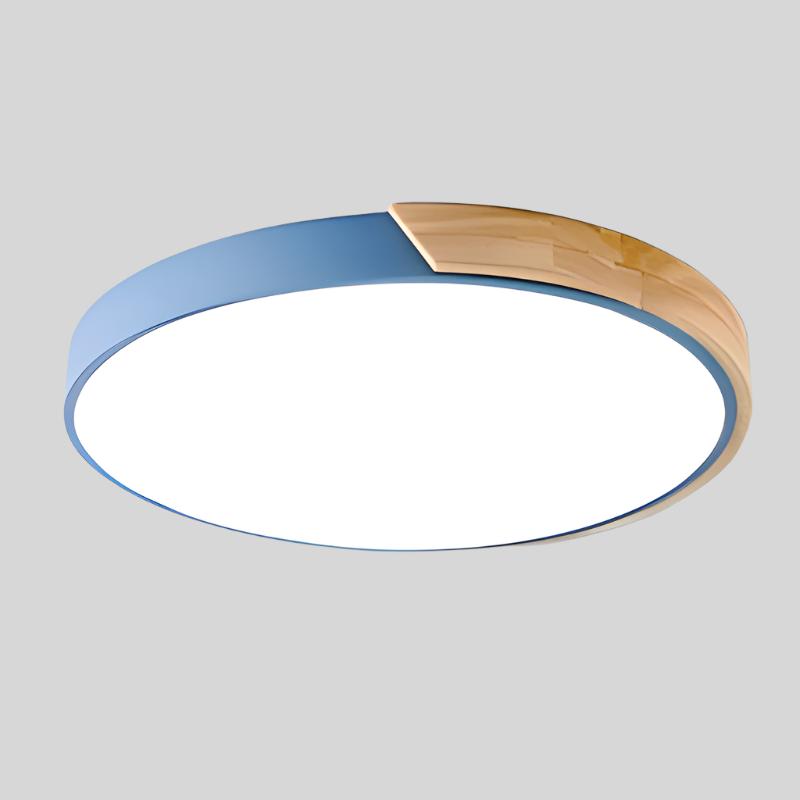 Scandinavische Ronde Plafondlamp van Hout - LED Plafondverlichting voor Slaapkamer, Balkon & Werkkamer