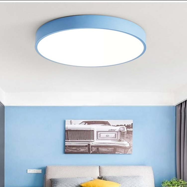 Scandinavische Ronde Plafondlamp van Hout - LED Plafondverlichting voor Slaapkamer, Balkon & Werkkamer